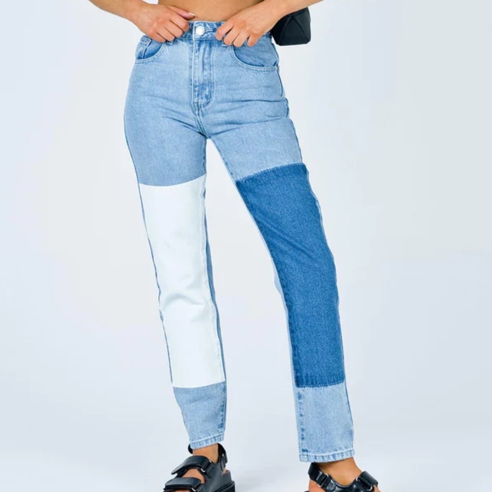New Princess Polly Cofield Mom Jean Patch Denim size 0